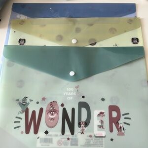3 disney A4 document holders/organizers